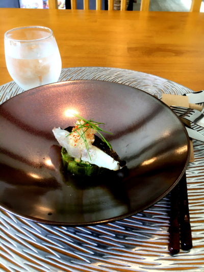 夏野菜のテリーヌとイサキの炙り/榎茸コース | 阿蘇レストラン＆菓子屋 ギフト