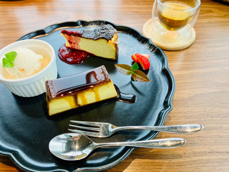 気まぐれデザートセット(チーズケーキ・プリン・アイス) | ASANISIMASA(アサニシマサ)熊本県菊池市