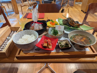 代表メニューの一つ「五木山めし膳」キナイカフェ(熊本県球磨郡五木村)