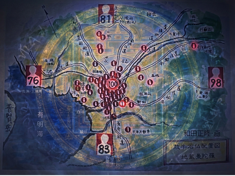 放牛石仏配置図(曼陀羅が浮かび上がる)